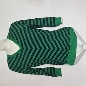 The Limited Long Sleeve Stripe Top Green Black